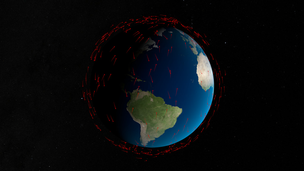Iridium 33 and Cosmos 2251 collision debris field visualization from NASA